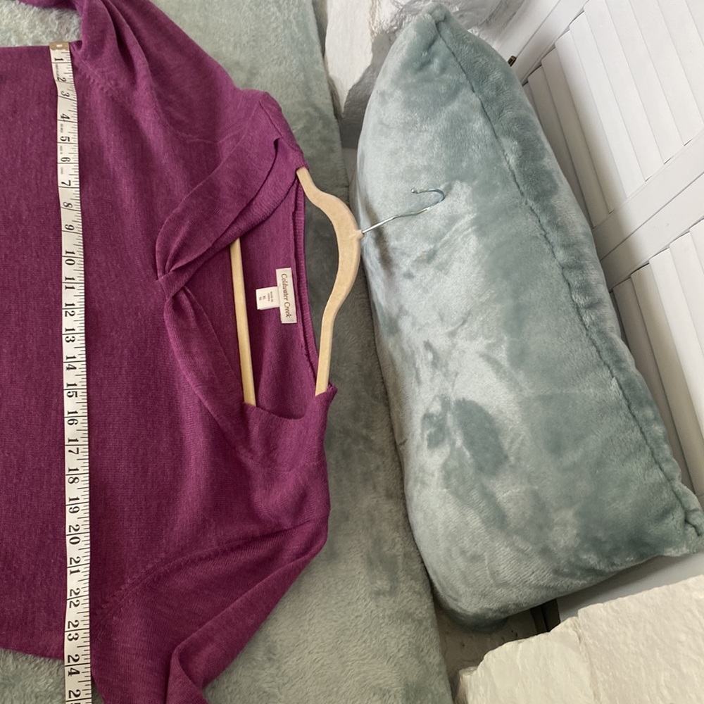 Cold water Creek purplish pink 50% wool V type neckline sweater - Picture 10 of 14